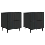 Nachtkastje 2 stuks zwart 43x35x50 cm bewerkt hout