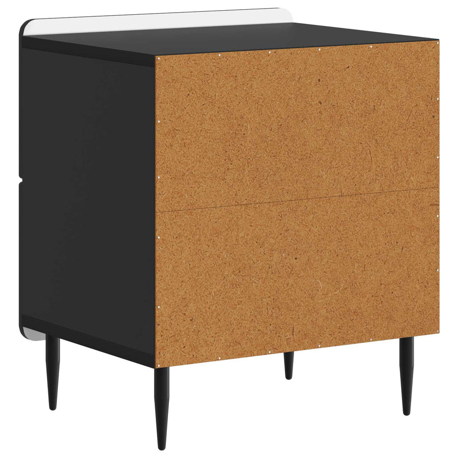 Nachtkastje 2 pcs Zwart 43 x 34,5 x 49,5 cm Bewerkt hout