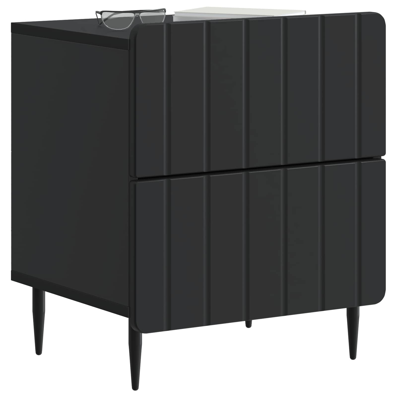 Nachtkastje 2 pcs Zwart 43 x 34,5 x 49,5 cm Bewerkt hout