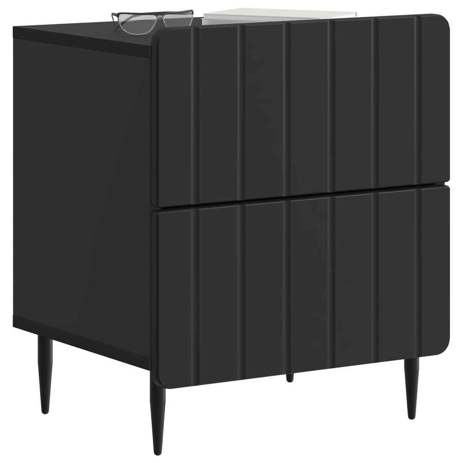 Nachtkastje 2 pcs Zwart 43 x 34,5 x 49,5 cm Bewerkt hout