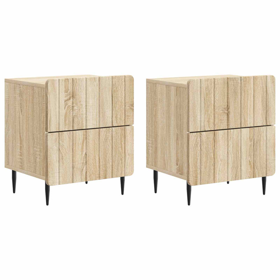 Nachtkastje 2 pcs Sonoma Eiken 43 x 34,5 x 49,5 cm Bewerkt hout