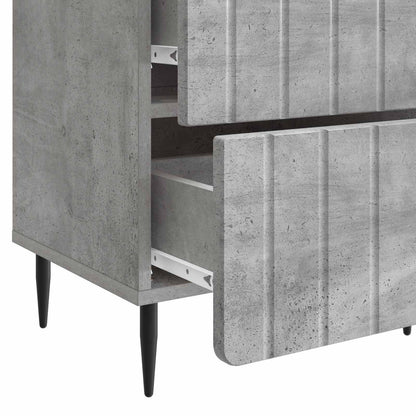 Nachtkastje Betongrijs 43 x 34,5 x 49,5 cm Bewerkt hout