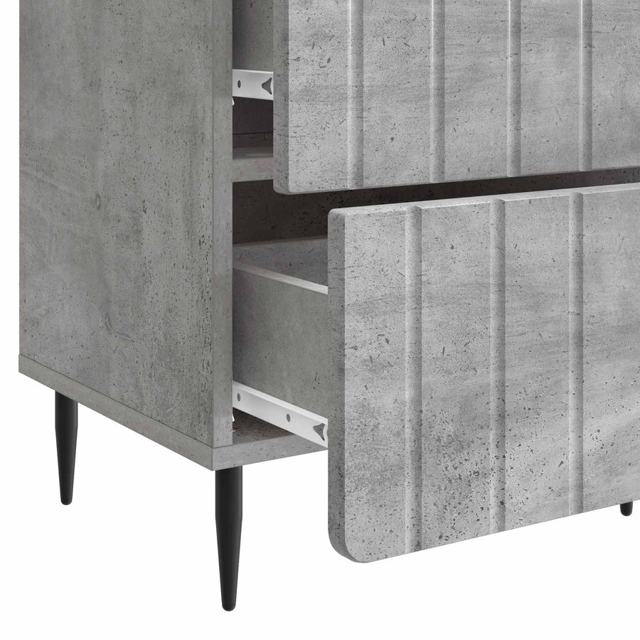 Nachtkastje Betongrijs 43 x 34,5 x 49,5 cm Bewerkt hout
