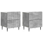 Nachtkastje 2 stuks betongrijs 43x34,5x49,5 cm bewerkt hout