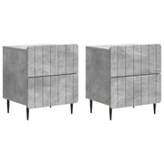 Nachtkastje 2 stuks betongrijs 43x34,5x49,5 cm bewerkt hout