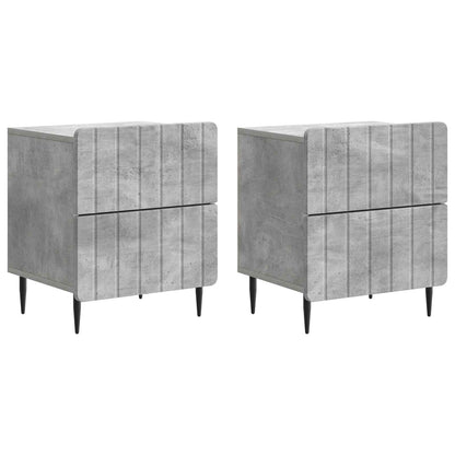 Nachtkastje 2 pcs Betongrijs 43 x 34,5 x 49,5 cm Bewerkt hout