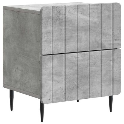 Nachtkastje 2 pcs Betongrijs 43 x 34,5 x 49,5 cm Bewerkt hout