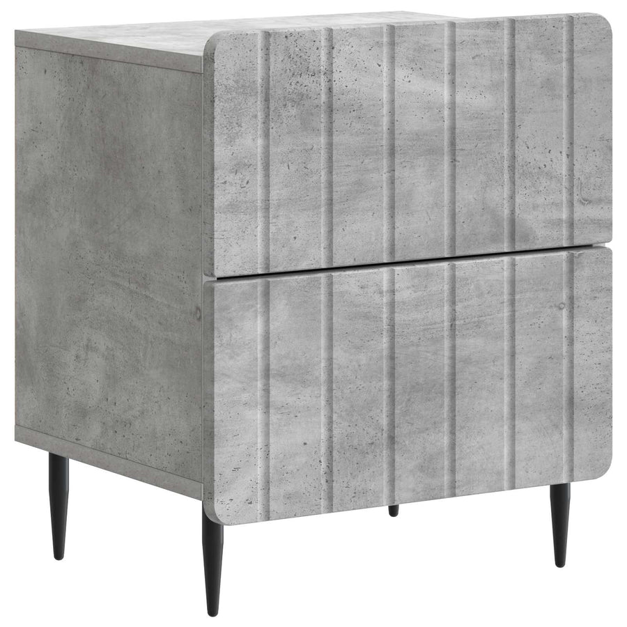 Nachtkastje 2 pcs Betongrijs 43 x 34,5 x 49,5 cm Bewerkt hout