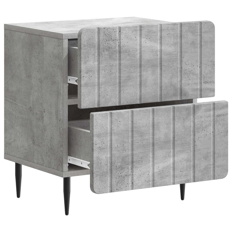 Nachtkastje 2 pcs Betongrijs 43 x 34,5 x 49,5 cm Bewerkt hout