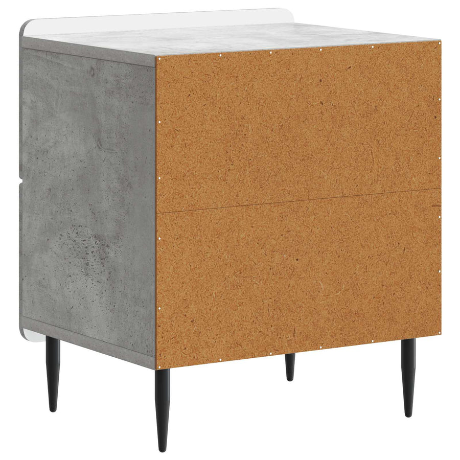 Nachtkastje 2 pcs Betongrijs 43 x 34,5 x 49,5 cm Bewerkt hout