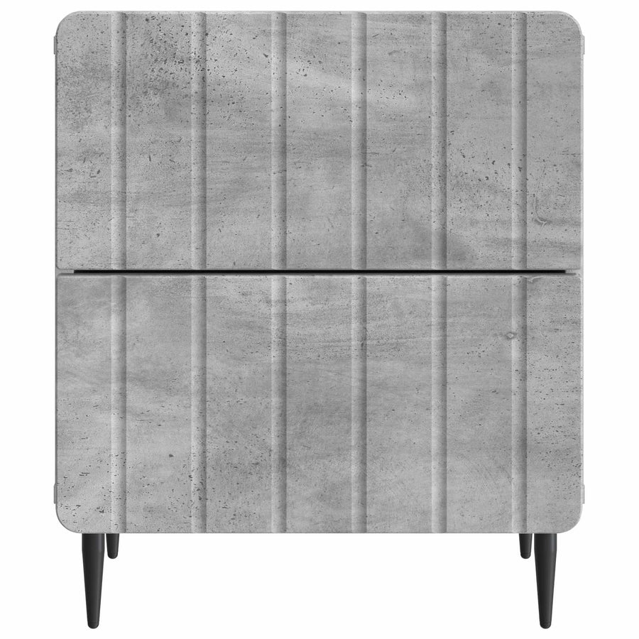 Nachtkastje 2 pcs Betongrijs 43 x 34,5 x 49,5 cm Bewerkt hout