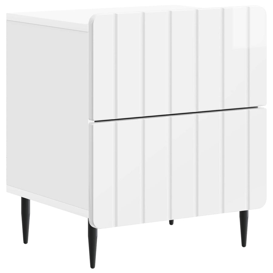Nachtkastje Hoogglans Wit 43 x 34,5 x 49,5 cm Bewerkt hout