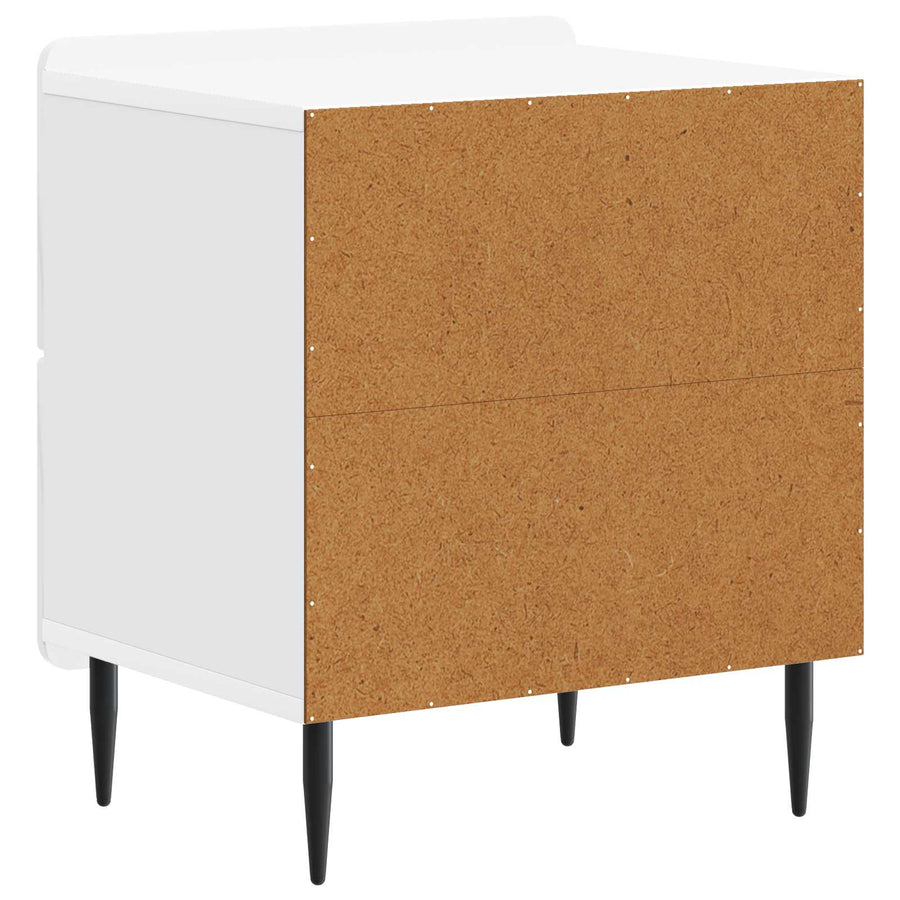 Nachtkastje Hoogglans Wit 43 x 34,5 x 49,5 cm Bewerkt hout