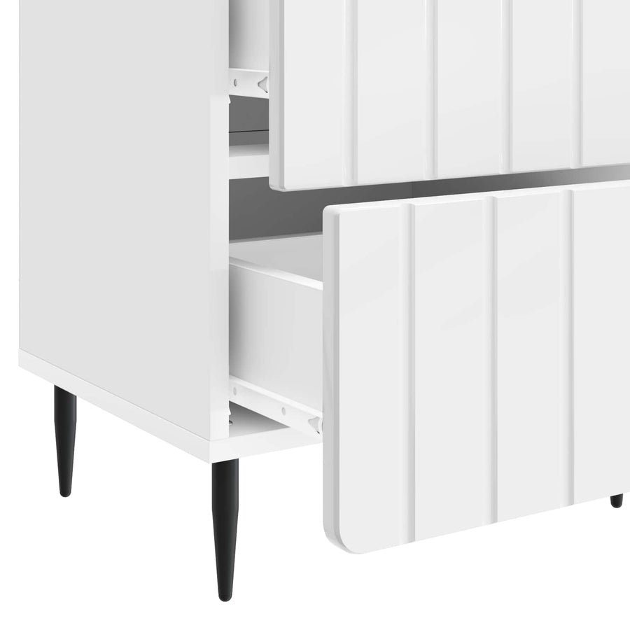 Nachtkastje met lade 2 pcs Hoogglans Wit 43 x 34,5 x 49,5 cm