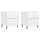 Nachtkastje hoogglans wit 43x34,5x49,5 cm set van 2