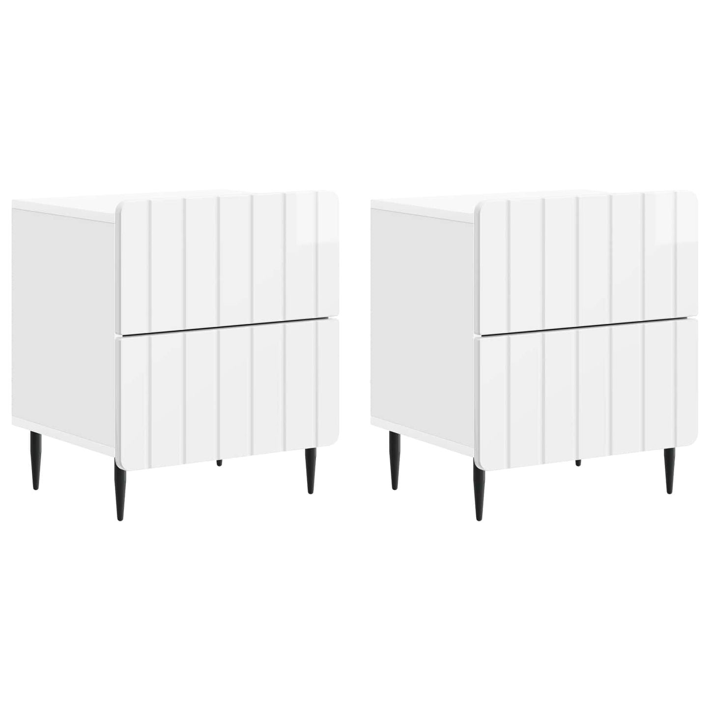 Nachtkastje met lade 2 pcs Hoogglans Wit 43 x 34,5 x 49,5 cm