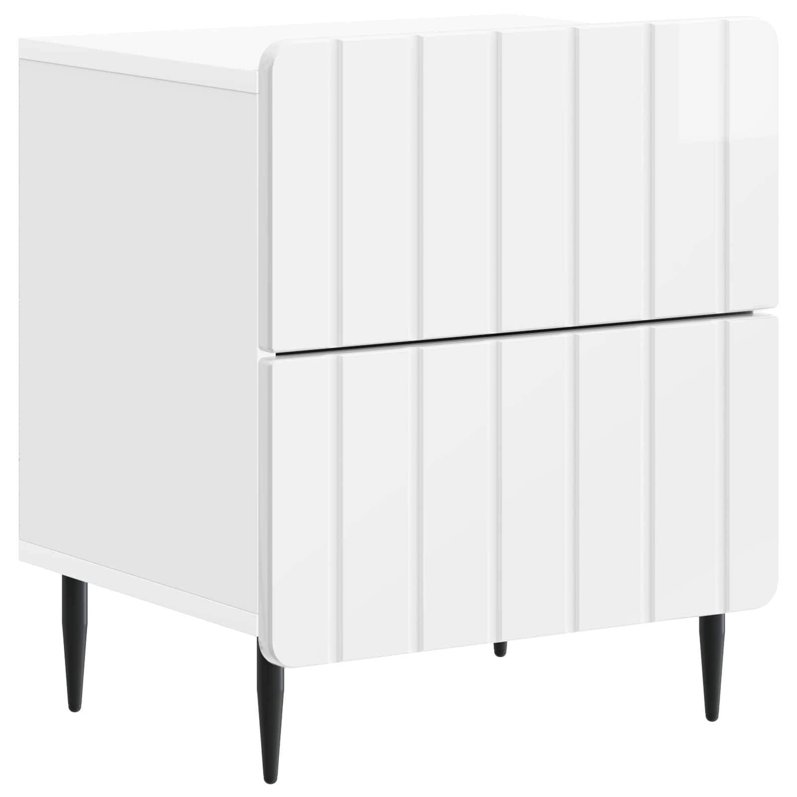 Nachtkastje met lade 2 pcs Hoogglans Wit 43 x 34,5 x 49,5 cm