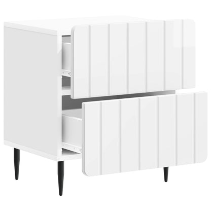 Nachtkastje met lade 2 pcs Hoogglans Wit 43 x 34,5 x 49,5 cm