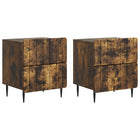 Nachtkastje 2 stuks gerookt eiken 43x34,5x49,5 cm