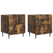 Nachtkastje 2 stuks gerookt eiken 43x34,5x49,5 cm