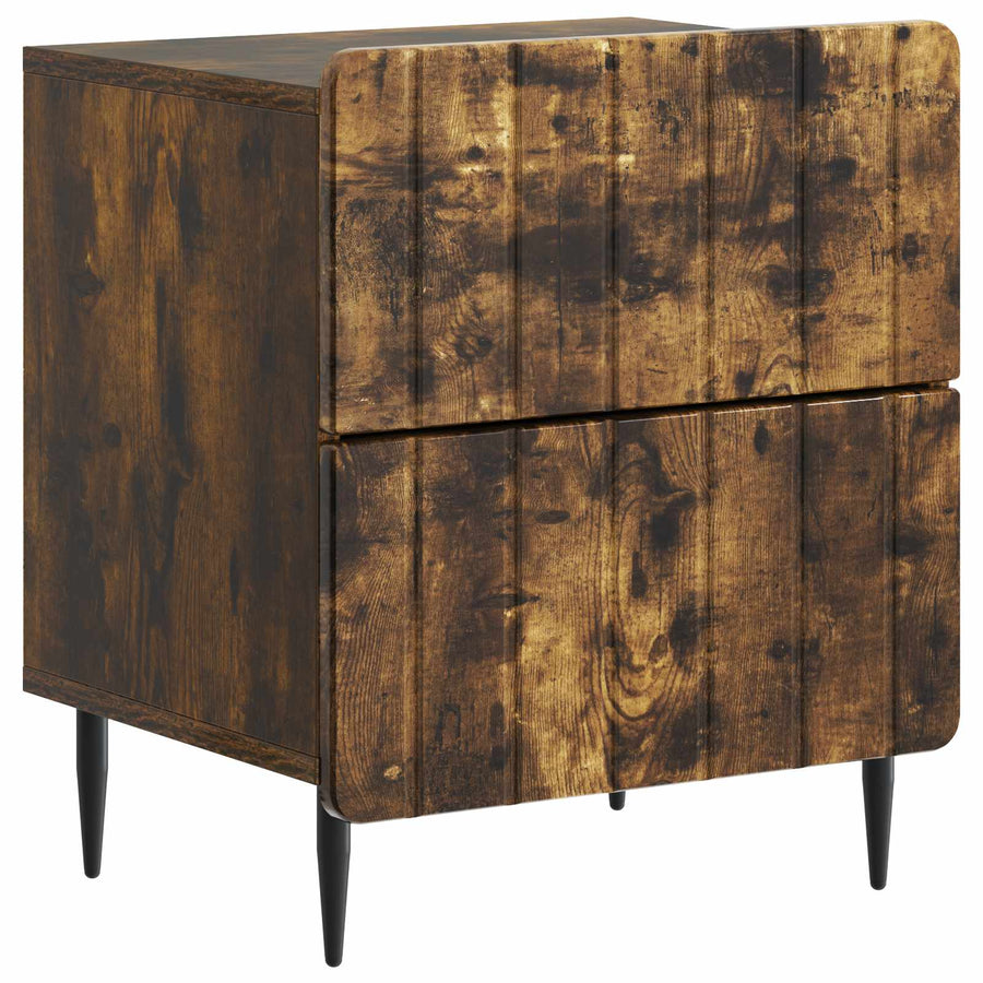 Nachtkastje met lade 2 pcs Gerookt eiken 43 x 34,5 x 49,5 cm