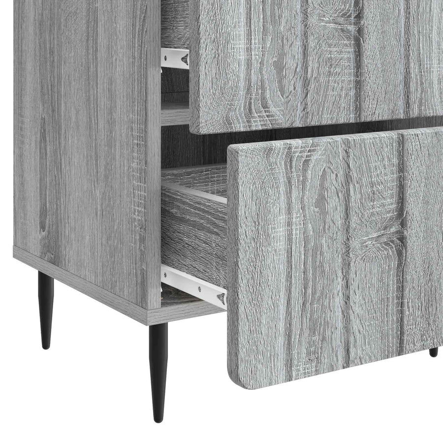 Nachtkastje Grijs sonoma 43 x 34,5 x 49,5 cm Bewerkt hout