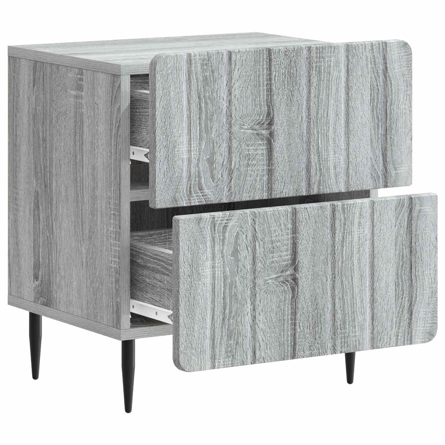 Nachtkastje Grijs sonoma 43 x 34,5 x 49,5 cm Bewerkt hout