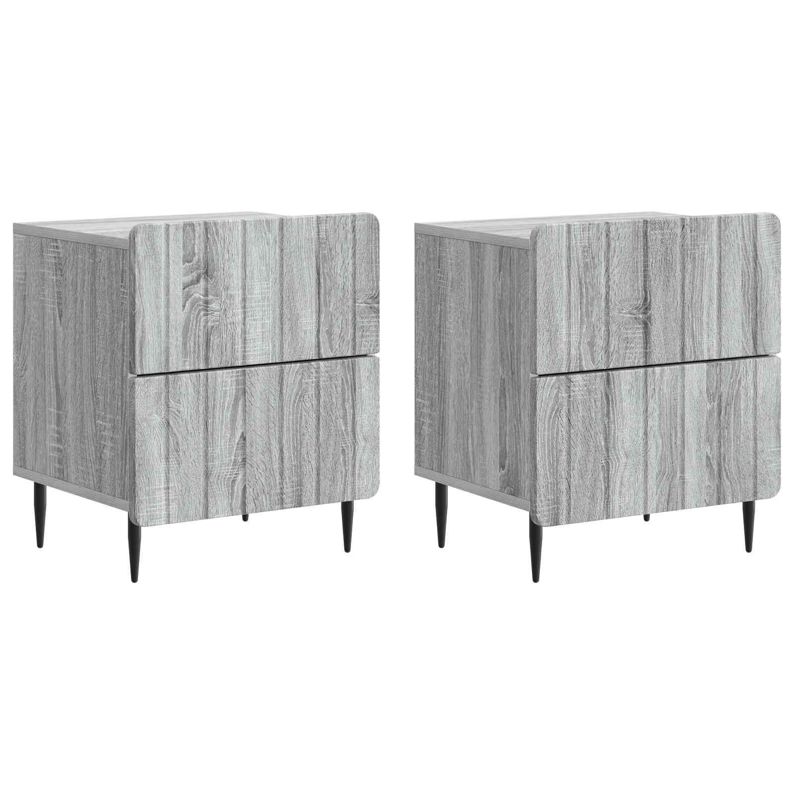 Nachtkastje 2 pcs Grijs sonoma 43 x 34,5 x 49,5 cm Bewerkt hout