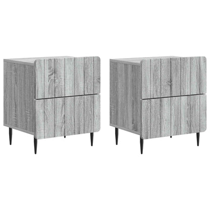 Nachtkastje 2 pcs Grijs sonoma 43 x 34,5 x 49,5 cm Bewerkt hout