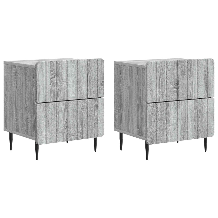 Nachtkastje 2 pcs Grijs sonoma 43 x 34,5 x 49,5 cm Bewerkt hout