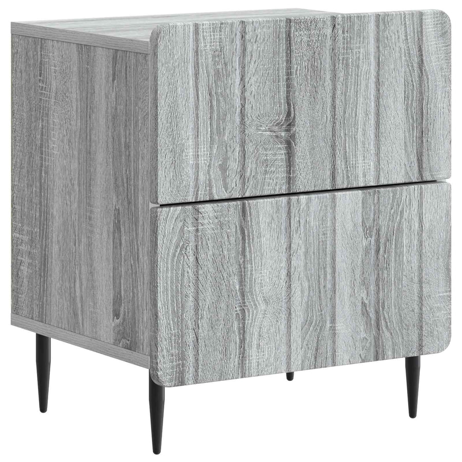 Nachtkastje 2 pcs Grijs sonoma 43 x 34,5 x 49,5 cm Bewerkt hout