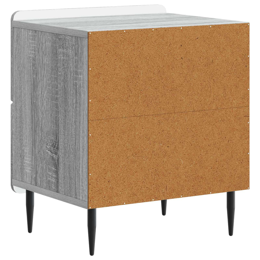 Nachtkastje 2 pcs Grijs sonoma 43 x 34,5 x 49,5 cm Bewerkt hout