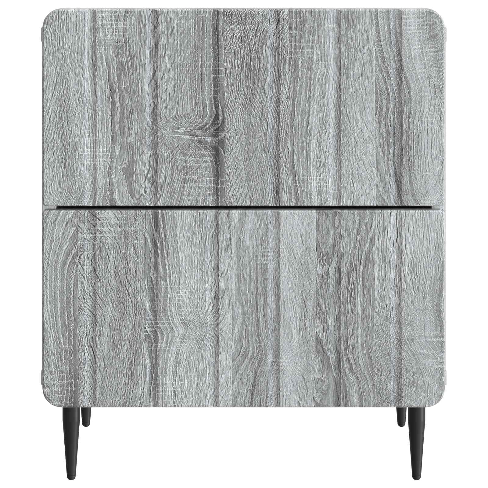 Nachtkastje 2 pcs Grijs sonoma 43 x 34,5 x 49,5 cm Bewerkt hout