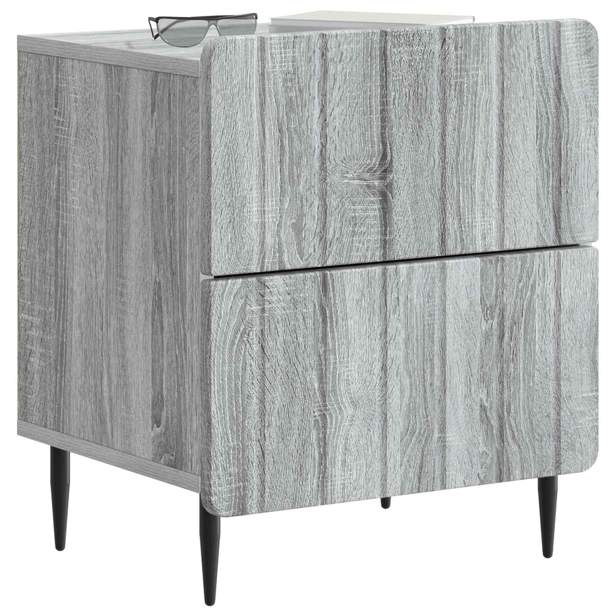 Nachtkastje 2 pcs Grijs sonoma 43 x 34,5 x 49,5 cm Bewerkt hout