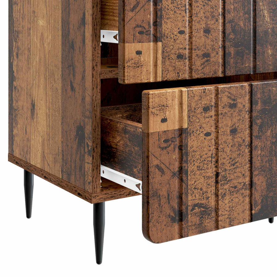 Nachtkastje met lade Oud hout 43 x 34,5 x 49,5 cm Bewerkt hout