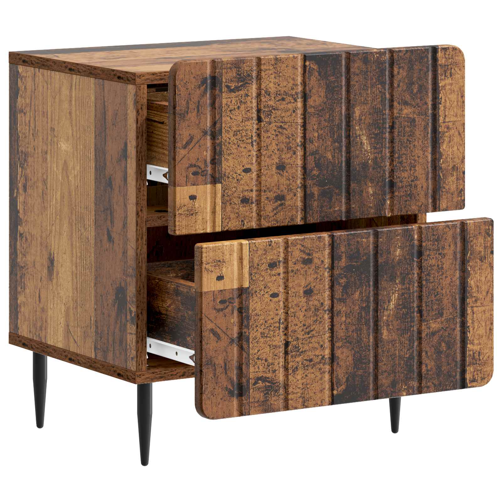 Nachtkastje met lade Oud hout 43 x 34,5 x 49,5 cm Bewerkt hout