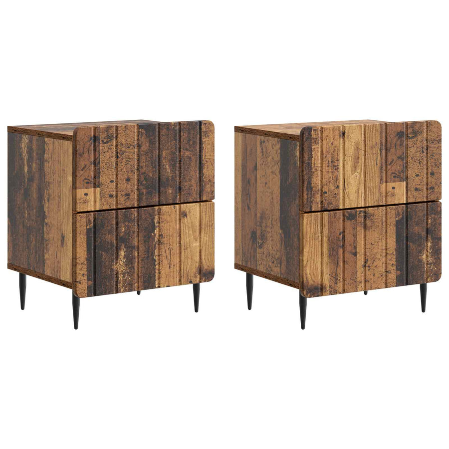 Nachtkastje 2 pcs Oud hout 43 x 34,5 x 49,5 cm Bewerkt hout