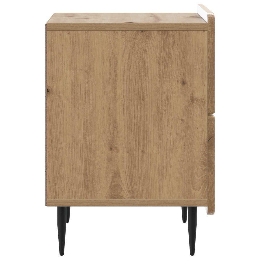 Nachtkastje Artisanaal eiken 43 x 34,5 x 49,5 cm Bewerkt hout