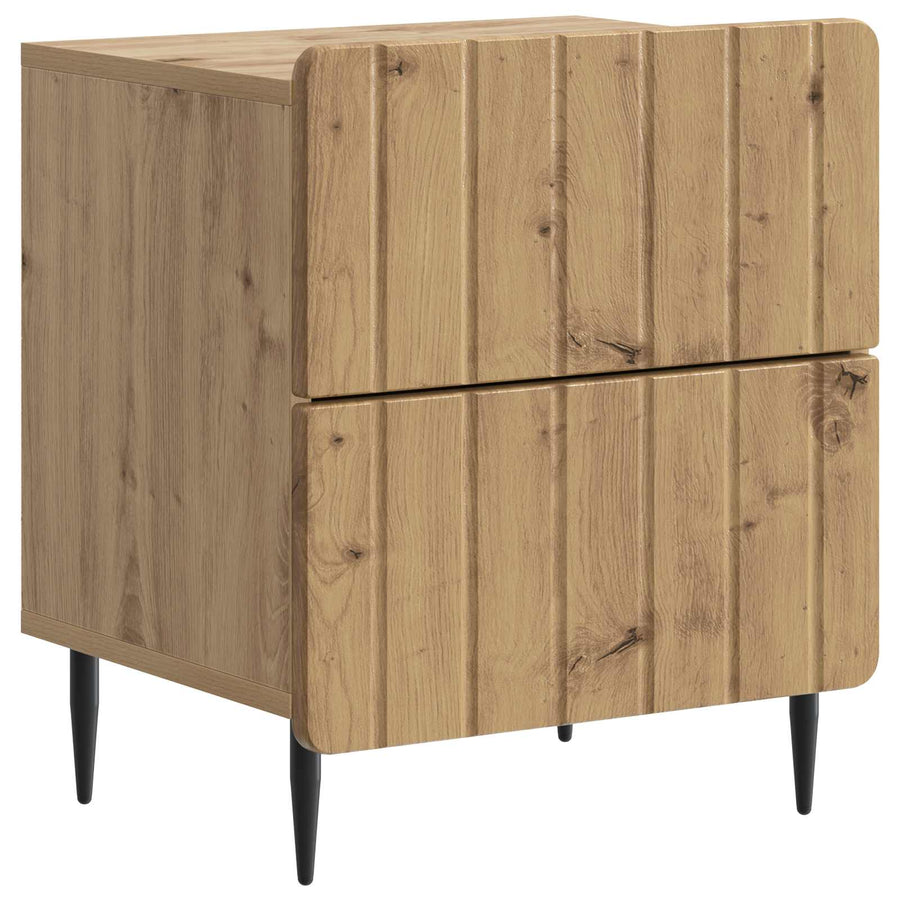 Nachtkastje met lade 2 pcs Artisanaal eiken 43 x 34,5 x 49,5 cm