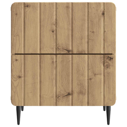 Nachtkastje met lade 2 pcs Artisanaal eiken 43 x 34,5 x 49,5 cm