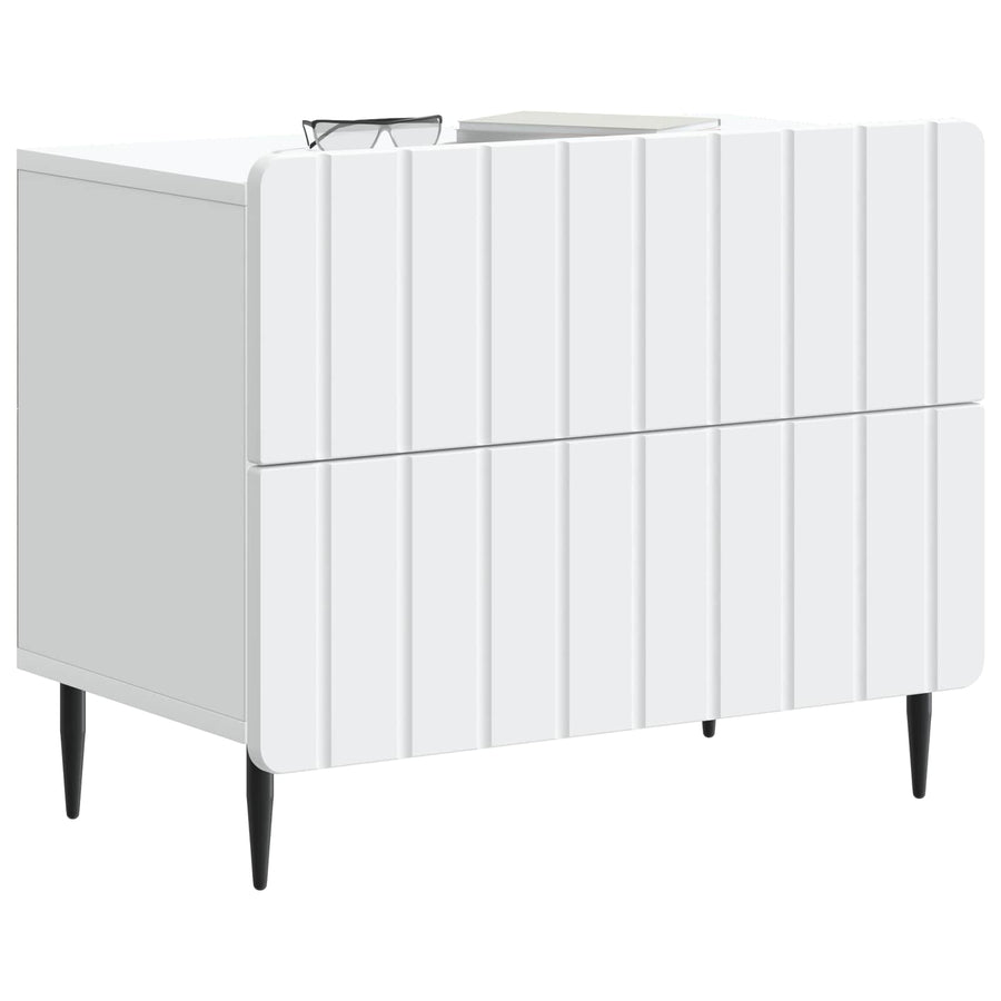 Nachtkastje met lade Wit 62 x 34,5 x 49,5 cm Bewerkt hout