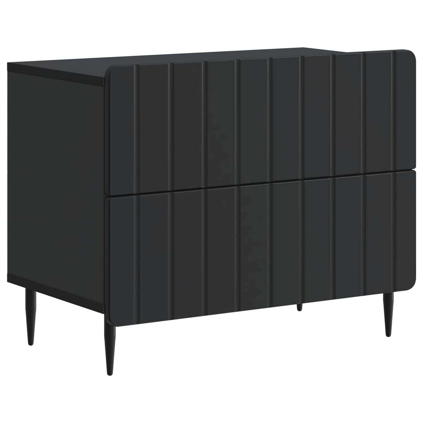 Nachtkastje met lade Zwart 62 x 34,5 x 49,5 cm Bewerkt hout