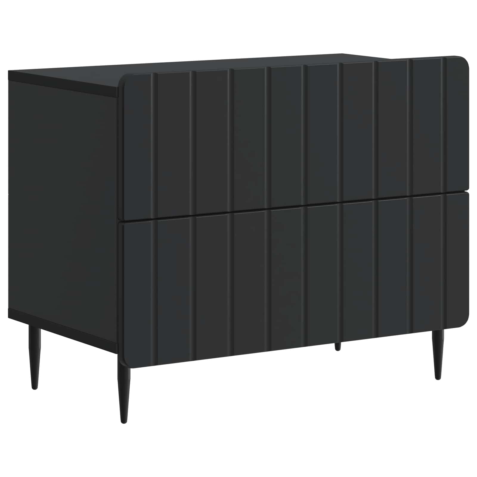 Nachtkastje met lade Zwart 62 x 34,5 x 49,5 cm Bewerkt hout