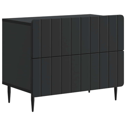 Nachtkastje met lade Zwart 62 x 34,5 x 49,5 cm Bewerkt hout
