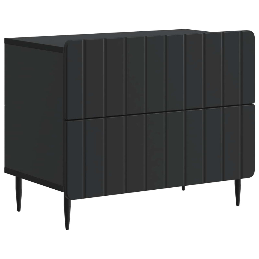 Nachtkastje met lade Zwart 62 x 34,5 x 49,5 cm Bewerkt hout