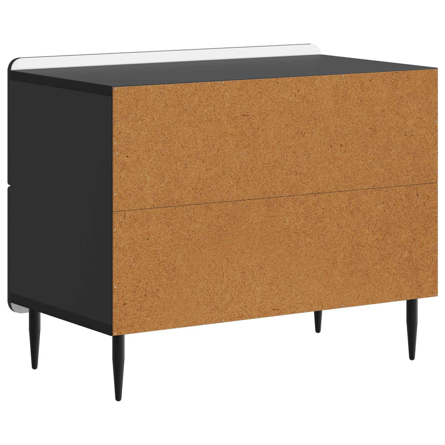 Nachtkastje met lade Zwart 62 x 34,5 x 49,5 cm Bewerkt hout