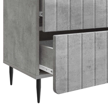 Nachtkastje Betongrijs 62 x 34,5 x 49,5 cm Bewerkt hout