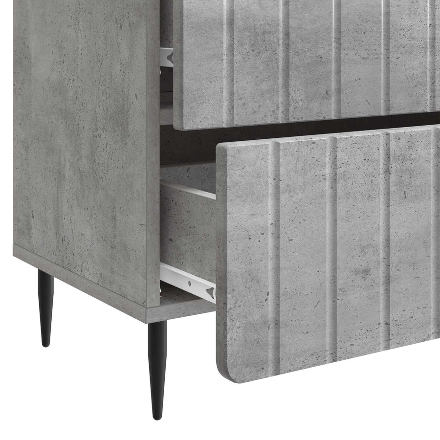 Nachtkastje Betongrijs 62 x 34,5 x 49,5 cm Bewerkt hout