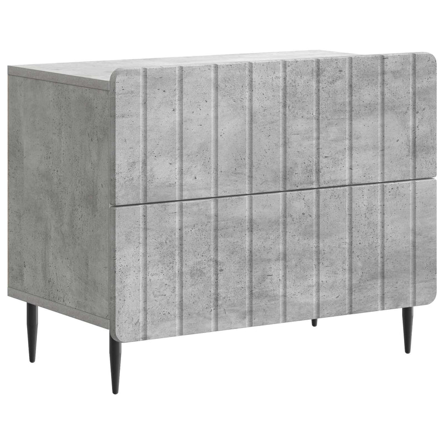 Nachtkastje Betongrijs 62 x 34,5 x 49,5 cm Bewerkt hout