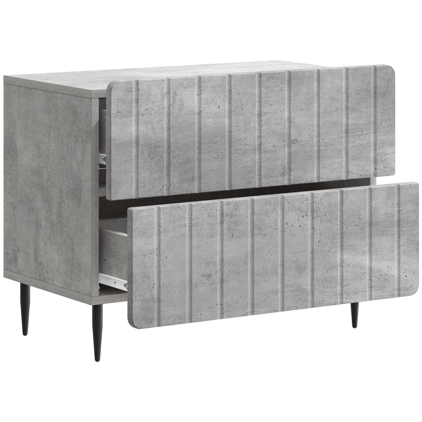 Nachtkastje Betongrijs 62 x 34,5 x 49,5 cm Bewerkt hout